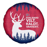Norway Svalbard Spare Tire Cover with Reindeer Silhouette Forest and Norwegian Flag - Wonder Print Shop