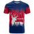 Norway Svalbard T Shirt with Reindeer Silhouette Forest and Norwegian Flag - Wonder Print Shop