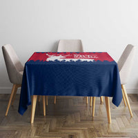 Norway Svalbard Tablecloth with Reindeer Silhouette Forest and Norwegian Flag - Wonder Print Shop