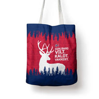 Norway Svalbard Tote Bag with Reindeer Silhouette Forest and Norwegian Flag - Wonder Print Shop