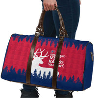 Norway Svalbard Travel Bag with Reindeer Silhouette Forest and Norwegian Flag - Wonder Print Shop