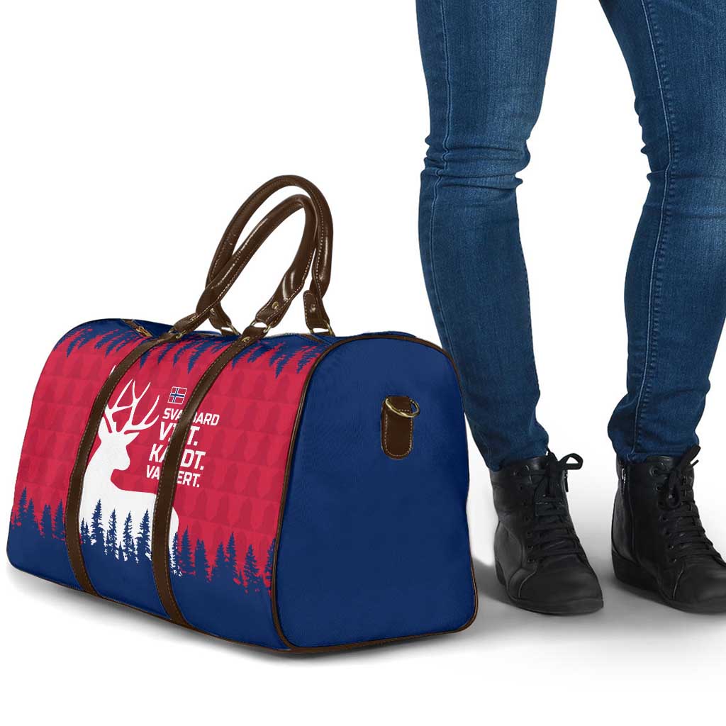 Norway Svalbard Travel Bag with Reindeer Silhouette Forest and Norwegian Flag - Wonder Print Shop