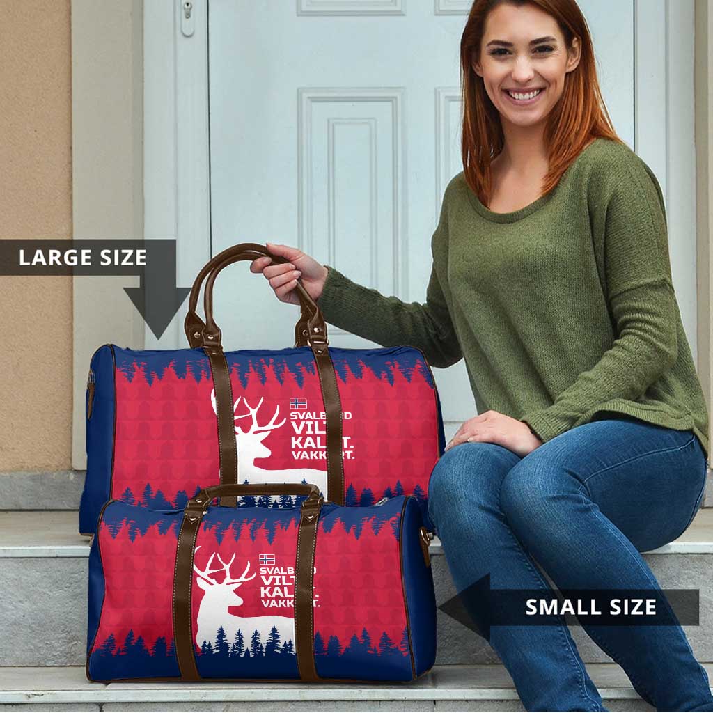 Norway Svalbard Travel Bag with Reindeer Silhouette Forest and Norwegian Flag - Wonder Print Shop