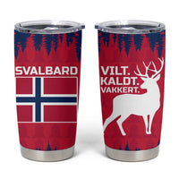 Norway Svalbard Tumbler Cup with Reindeer Silhouette Forest and Norwegian Flag - Wonder Print Shop