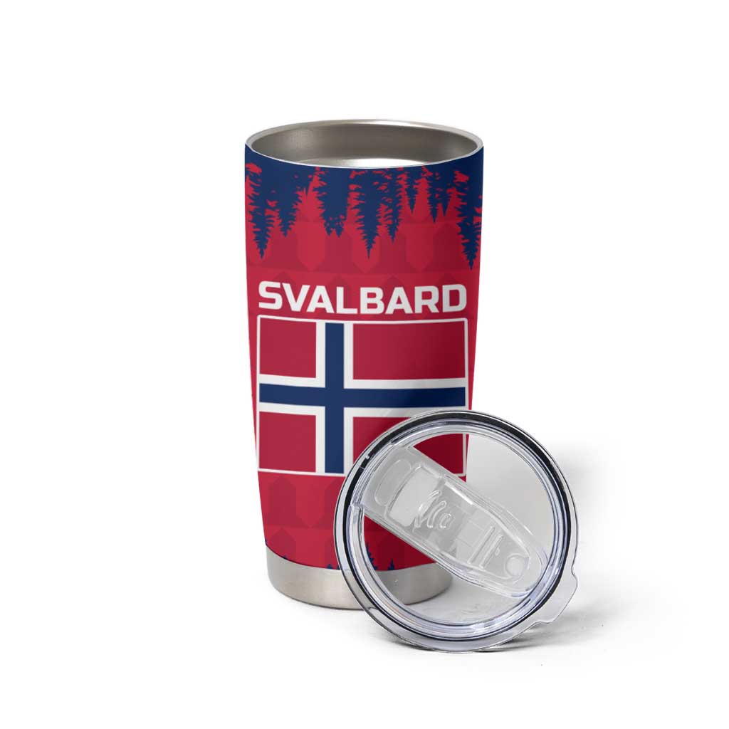 Norway Svalbard Tumbler Cup with Reindeer Silhouette Forest and Norwegian Flag - Wonder Print Shop