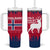Norway Svalbard Tumbler With Handle with Reindeer Silhouette Forest and Norwegian Flag - Wonder Print Shop