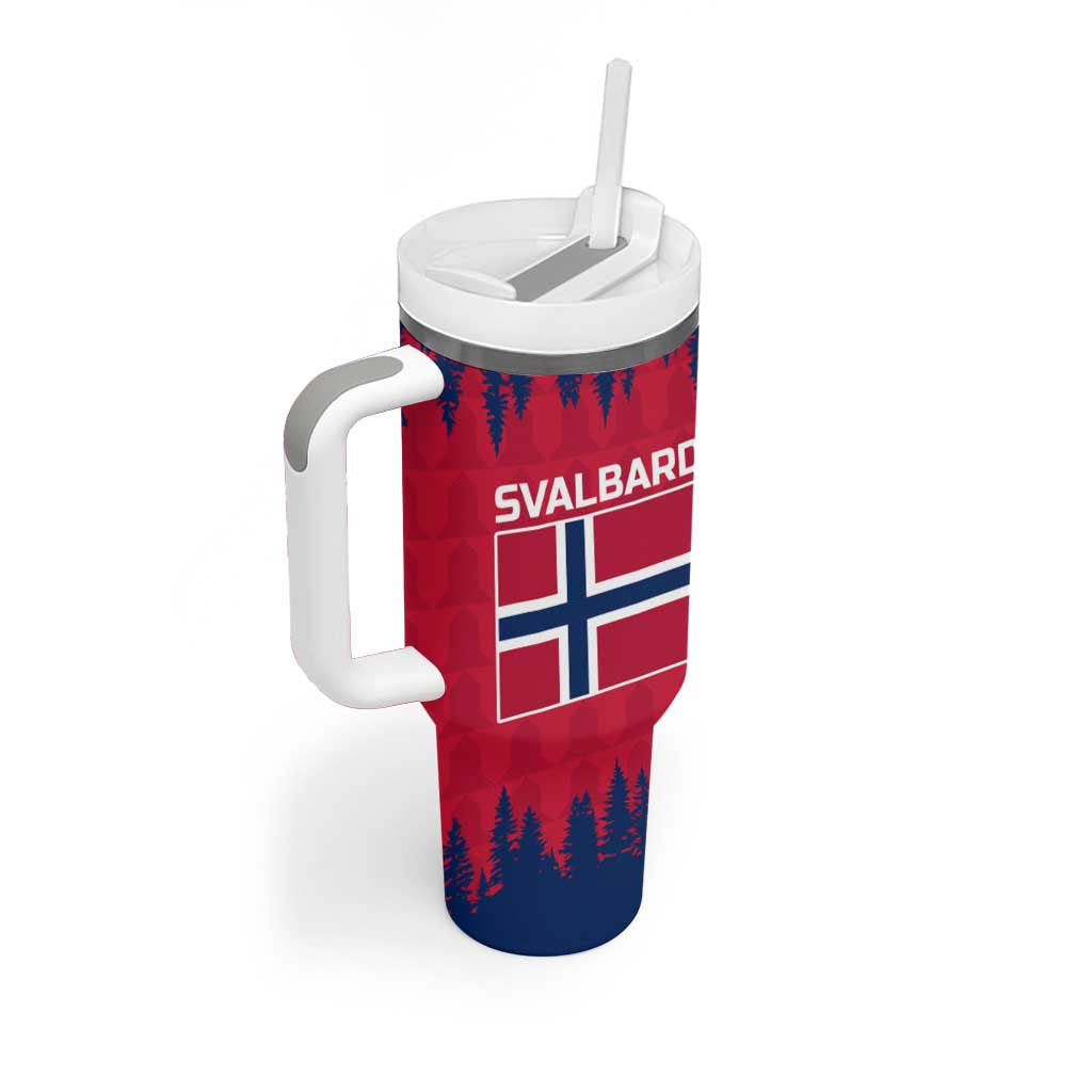 Norway Svalbard Tumbler With Handle with Reindeer Silhouette Forest and Norwegian Flag - Wonder Print Shop