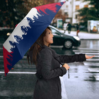 Norway Svalbard Umbrella with Reindeer Silhouette Forest and Norwegian Flag - Wonder Print Shop