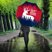 Norway Svalbard Umbrella with Reindeer Silhouette Forest and Norwegian Flag - Wonder Print Shop
