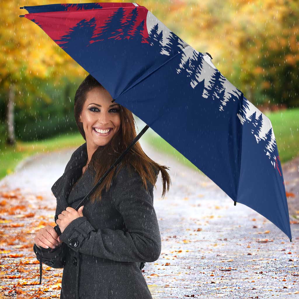Norway Svalbard Umbrella with Reindeer Silhouette Forest and Norwegian Flag - Wonder Print Shop