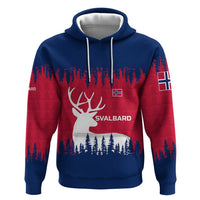 Norway Svalbard Zip Hoodie with Reindeer Silhouette Forest and Norwegian Flag - Wonder Print Shop