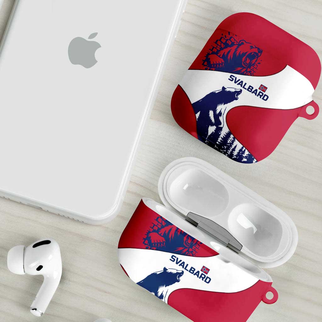 Svalbard Norway AirPods Case with Polar Bear Forest and Norwegian Flag - Wonder Print Shop