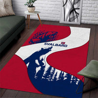 Svalbard Norway Area Rug with Polar Bear Forest and Norwegian Flag - Wonder Print Shop