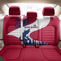 Svalbard Norway Back Car Seat Cover with Polar Bear Forest and Norwegian Flag - Wonder Print Shop