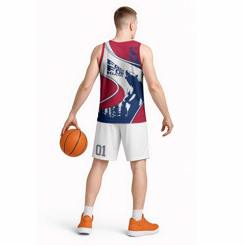 Svalbard Norway Basketball Jersey with Polar Bear Forest and Norwegian Flag - Wonder Print Shop