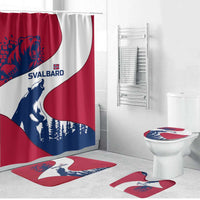 Svalbard Norway Bathroom Set with Polar Bear Forest and Norwegian Flag - Wonder Print Shop
