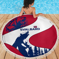 Svalbard Norway Beach Blanket with Polar Bear Forest and Norwegian Flag - Wonder Print Shop