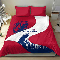 Svalbard Norway Bedding Set with Polar Bear Forest and Norwegian Flag - Wonder Print Shop