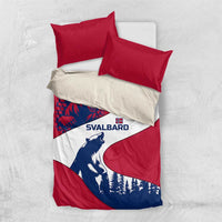 Svalbard Norway Bedding Set with Polar Bear Forest and Norwegian Flag - Wonder Print Shop