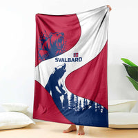 Svalbard Norway Blanket with Polar Bear Forest and Norwegian Flag - Wonder Print Shop
