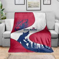 Svalbard Norway Blanket with Polar Bear Forest and Norwegian Flag - Wonder Print Shop
