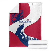 Svalbard Norway Blanket with Polar Bear Forest and Norwegian Flag - Wonder Print Shop