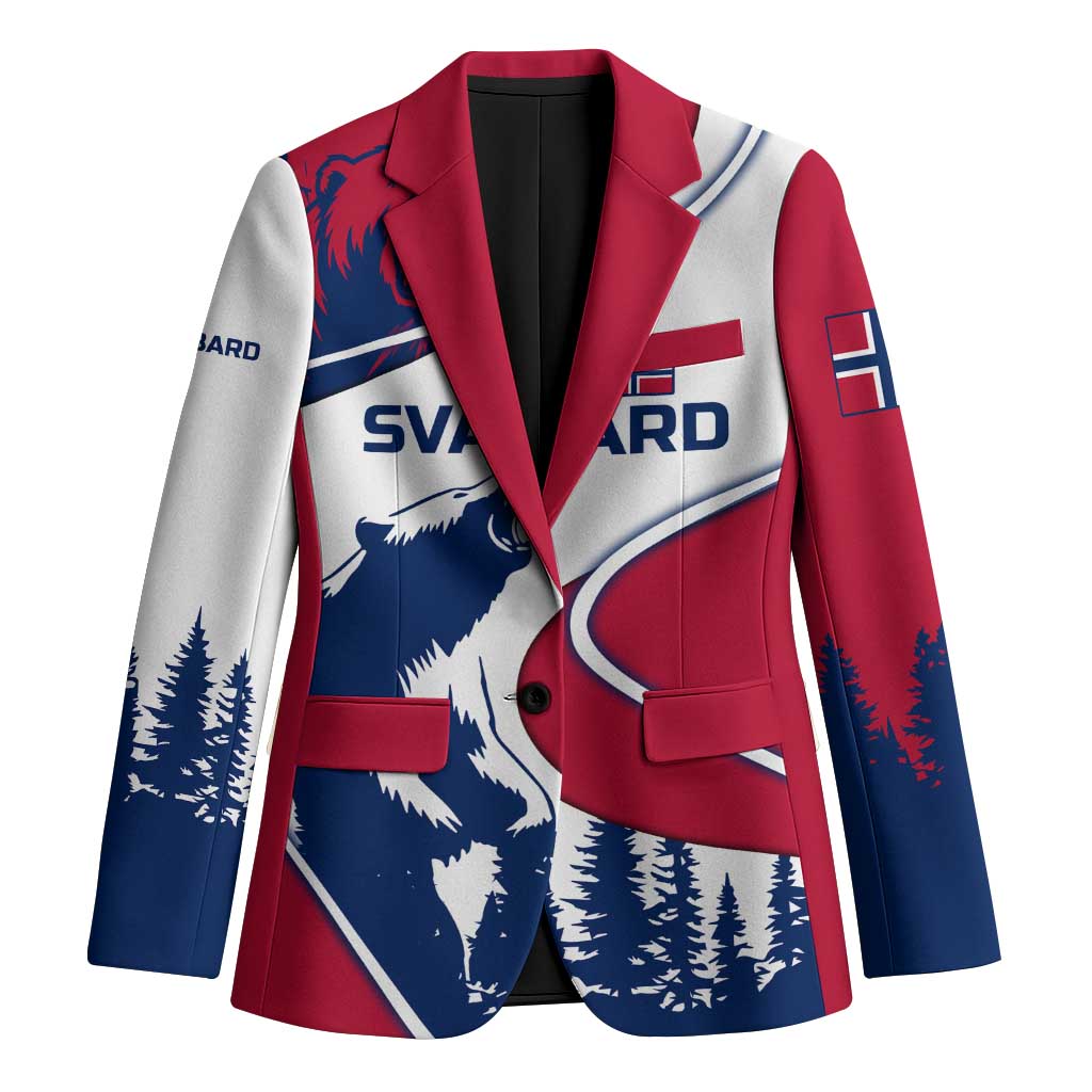 Svalbard Norway Blazer with Polar Bear Forest and Norwegian Flag - Wonder Print Shop