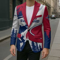 Svalbard Norway Blazer with Polar Bear Forest and Norwegian Flag - Wonder Print Shop