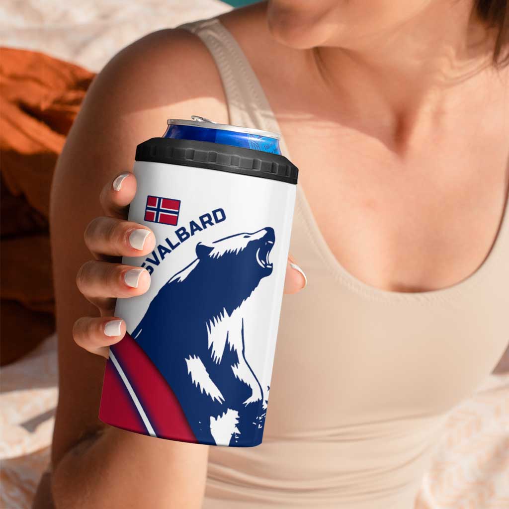 Svalbard Norway 4 in 1 Can Cooler Tumbler with Polar Bear Forest and Norwegian Flag - Wonder Print Shop