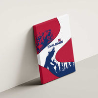 Svalbard Norway Canvas Wall Art with Polar Bear Forest and Norwegian Flag - Wonder Print Shop