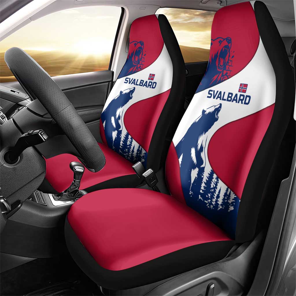 Svalbard Norway Car Seat Cover with Polar Bear Forest and Norwegian Flag - Wonder Print Shop