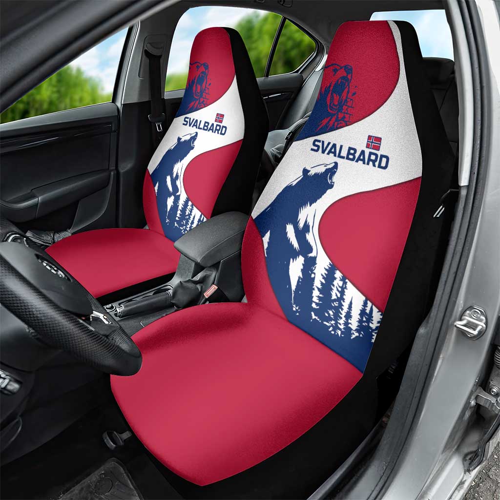 Svalbard Norway Car Seat Cover with Polar Bear Forest and Norwegian Flag - Wonder Print Shop