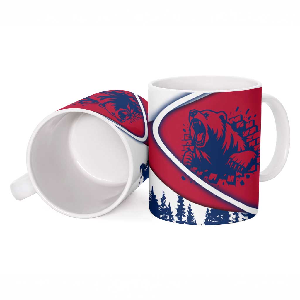 Svalbard Norway Ceramic Mug with Polar Bear Forest and Norwegian Flag - Wonder Print Shop