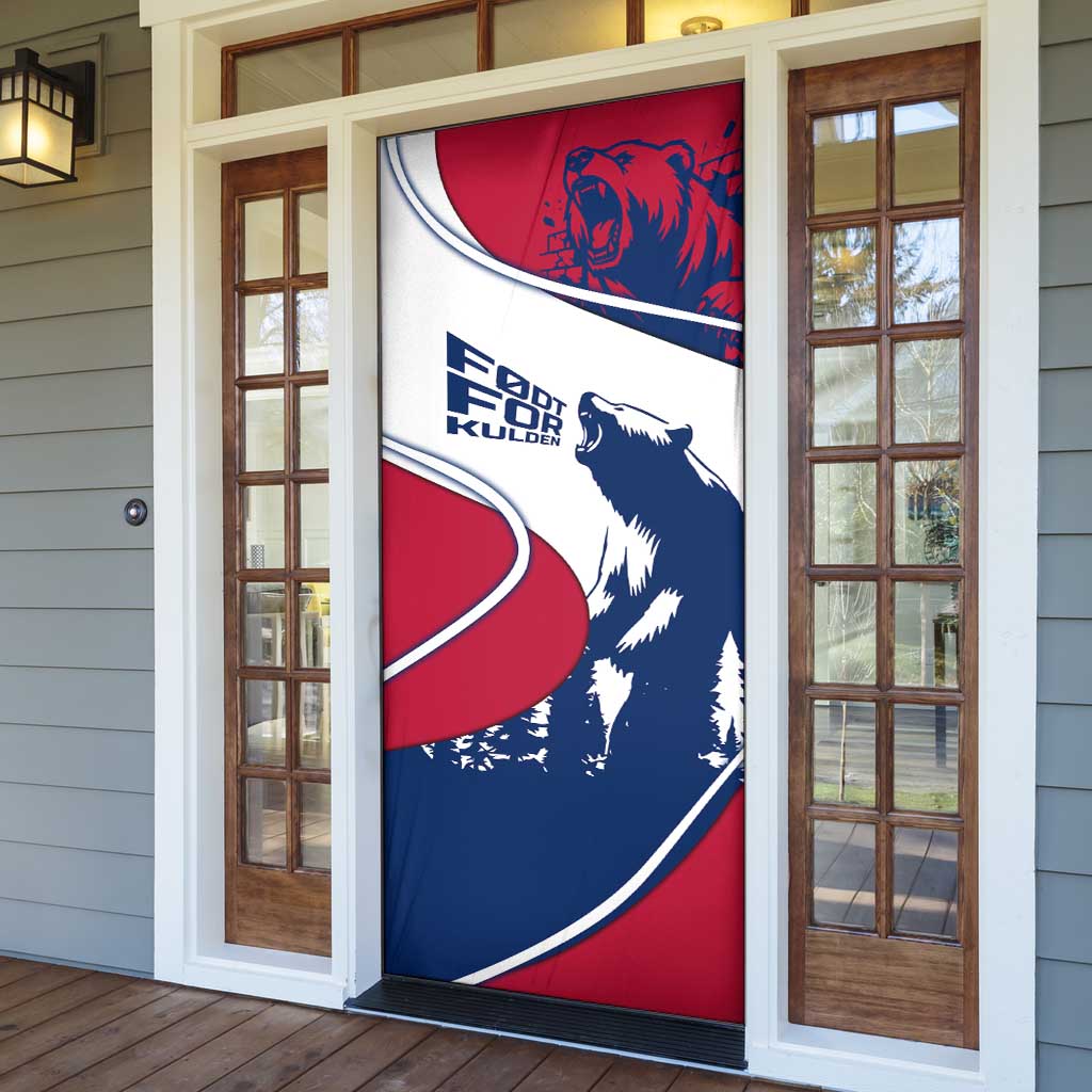 Svalbard Norway Door Cover with Polar Bear Forest and Norwegian Flag - Wonder Print Shop