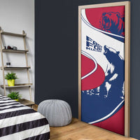 Svalbard Norway Door Cover with Polar Bear Forest and Norwegian Flag - Wonder Print Shop