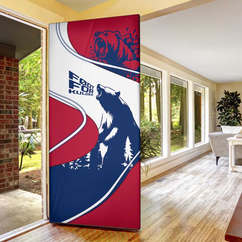Svalbard Norway Door Cover with Polar Bear Forest and Norwegian Flag - Wonder Print Shop