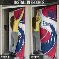 Svalbard Norway Door Cover with Polar Bear Forest and Norwegian Flag - Wonder Print Shop