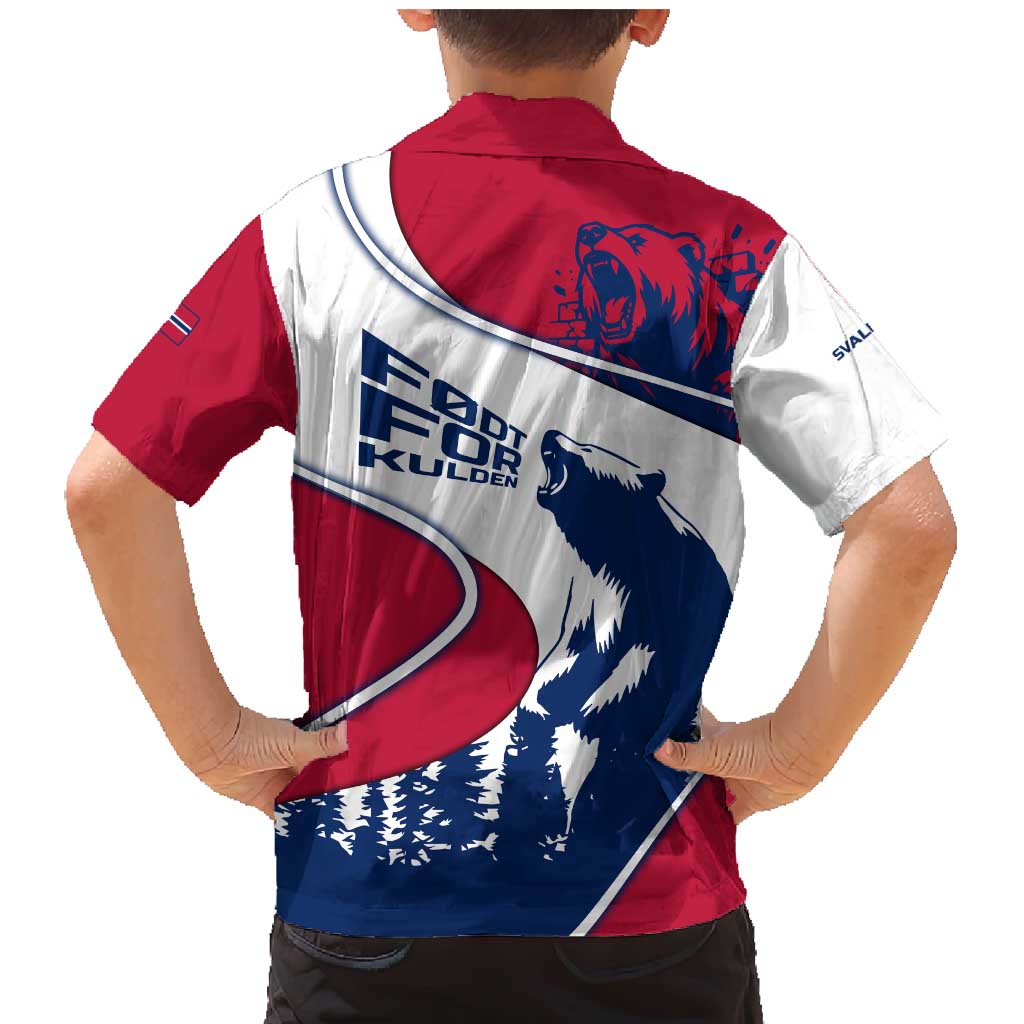 Svalbard Norway Family Matching Mermaid Dress and Hawaiian Shirt with Polar Bear Forest and Norwegian Flag - Wonder Print Shop