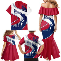 Svalbard Norway Family Matching Mermaid Dress and Hawaiian Shirt with Polar Bear Forest and Norwegian Flag - Wonder Print Shop