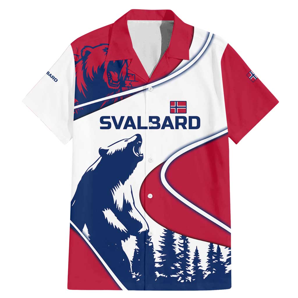 Svalbard Norway Family Matching Mermaid Dress and Hawaiian Shirt with Polar Bear Forest and Norwegian Flag - Wonder Print Shop