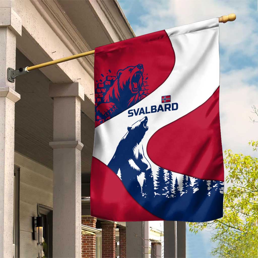 Svalbard Norway Garden Flag with Polar Bear Forest and Norwegian Flag - Wonder Print Shop