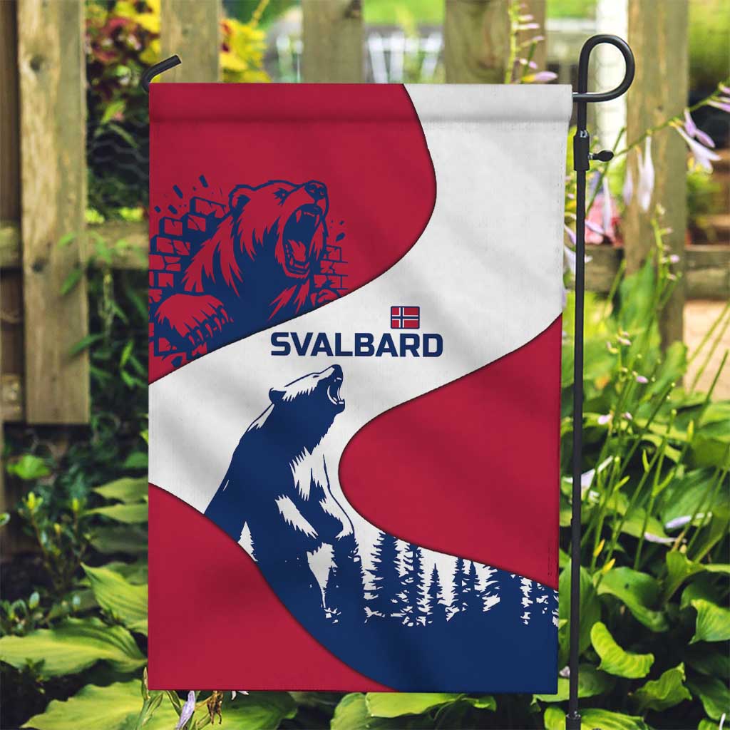 Svalbard Norway Garden Flag with Polar Bear Forest and Norwegian Flag - Wonder Print Shop