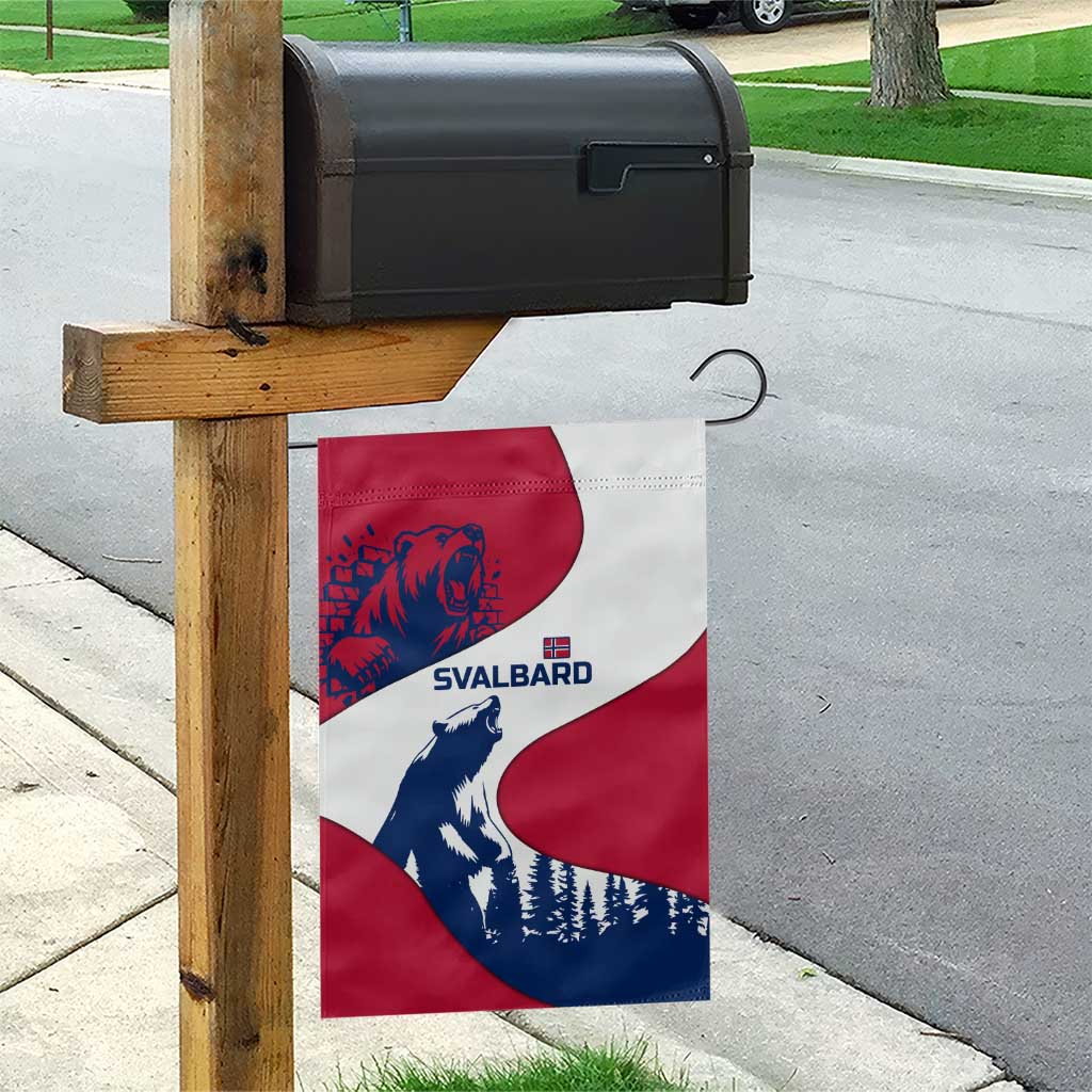 Svalbard Norway Garden Flag with Polar Bear Forest and Norwegian Flag - Wonder Print Shop