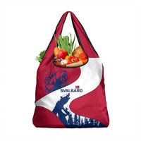 Svalbard Norway Grocery Bag with Polar Bear Forest and Norwegian Flag - Wonder Print Shop