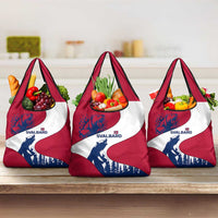 Svalbard Norway Grocery Bag with Polar Bear Forest and Norwegian Flag - Wonder Print Shop
