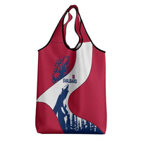 Svalbard Norway Grocery Bag with Polar Bear Forest and Norwegian Flag - Wonder Print Shop