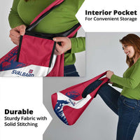 Svalbard Norway Grocery Bag with Polar Bear Forest and Norwegian Flag - Wonder Print Shop