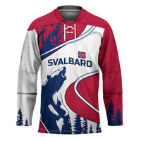 Svalbard Norway Hockey Jersey with Polar Bear Forest and Norwegian Flag - Wonder Print Shop
