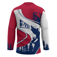 Svalbard Norway Hockey Jersey with Polar Bear Forest and Norwegian Flag - Wonder Print Shop