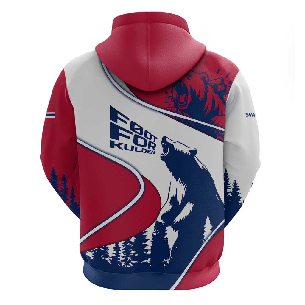 Svalbard Norway Hoodie with Polar Bear Forest and Norwegian Flag - Wonder Print Shop